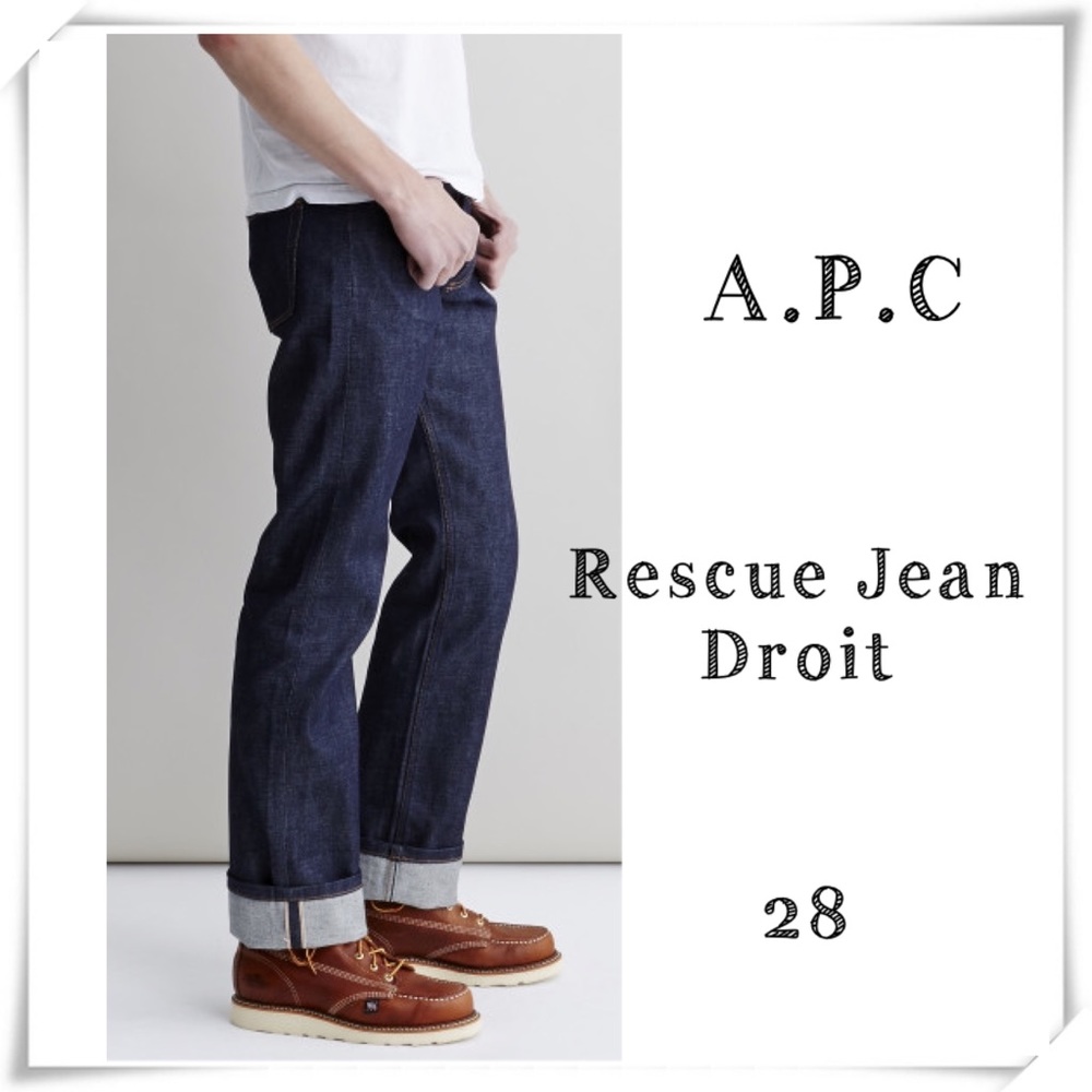 A.P.C Rescue Jean Droit in Indigo Indigo Red Selvedge Denim Size 28